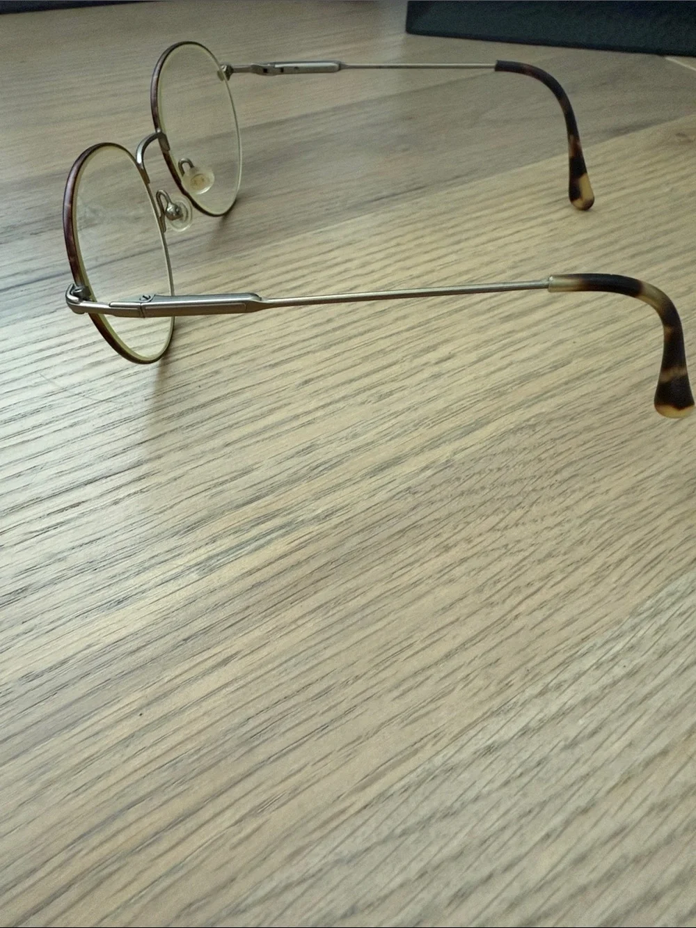 Vintage Safilo Gold-Tone and Tortoiseshell Wire Rimmed Round Glasses